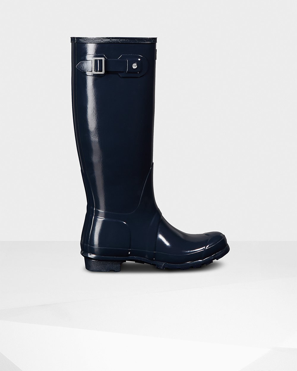 Womens Hunter Original Gloss - Tall Rain Boots Navy - 1380-WLIRT